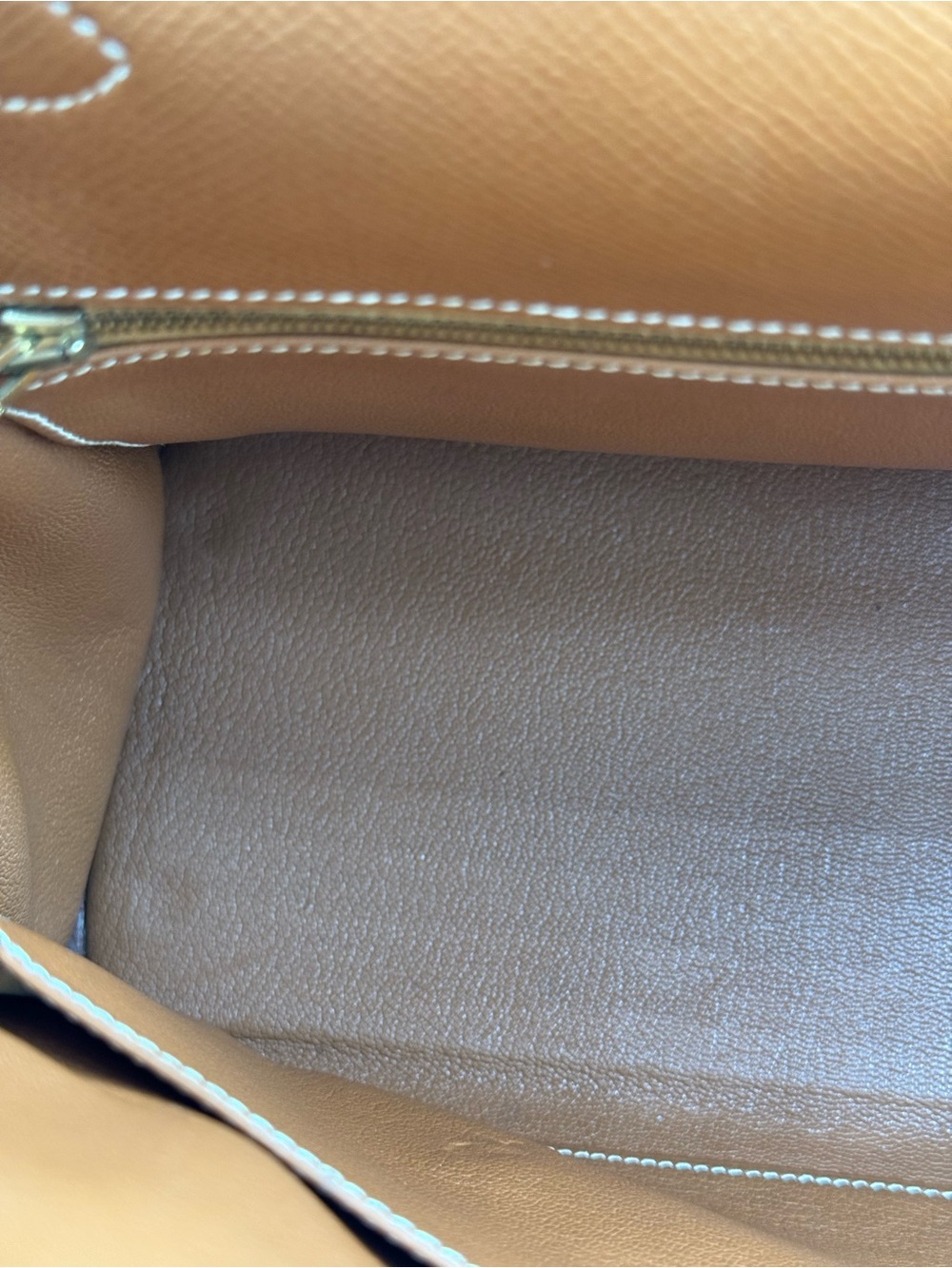 Hermes Kelly 35 Togo Gold Leather Top-Handle Satchel with Gold Hardware - Picture 9 of 16